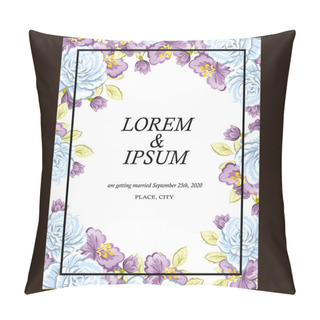 Personality  Delicate Invitation With Flowers For Wedding Pillow Covers