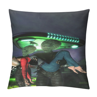 Personality  Ufo Alien Girl Abduction Pillow Covers
