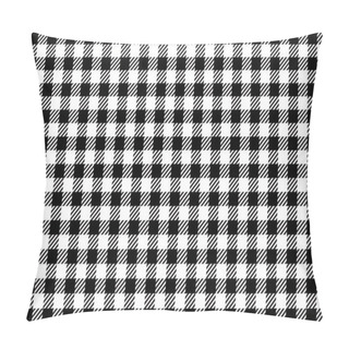 Personality  Black Gingham Pattern Background.Texture From Rhombus.Vector Illustration.EPS-10. Pillow Covers