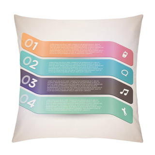 Personality  Banners With Numbers,  Vector Illustration  Pillow Covers