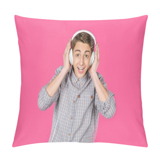 Personality  Boy Listening Music With Headphones Pillow Covers
