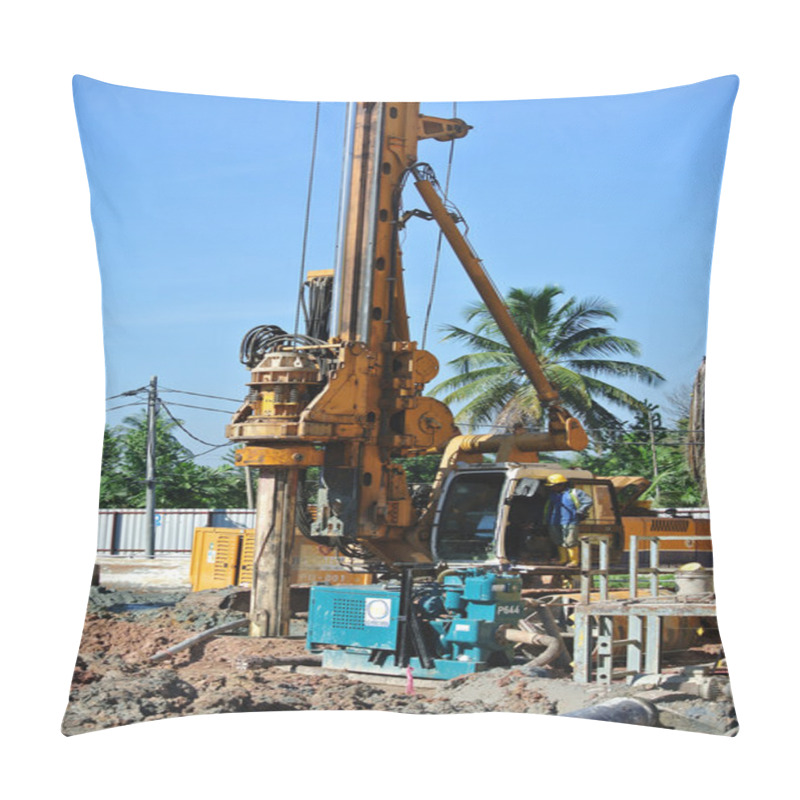Personality  Bore Pile Rig At Construction Site Pillow Covers