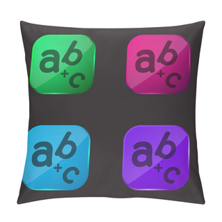 Personality  Alphabet Four Color Glass Button Icon Pillow Covers