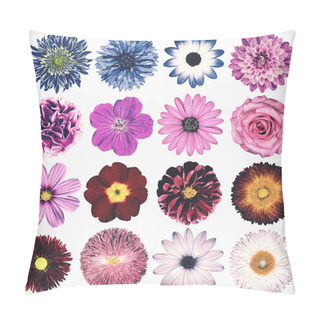Personality  Various Vintage Retro Flowers Collection Isolated On White Pillow Covers
