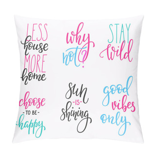 Personality  Lettering Vector Postcard Quotes Set Pillow Covers