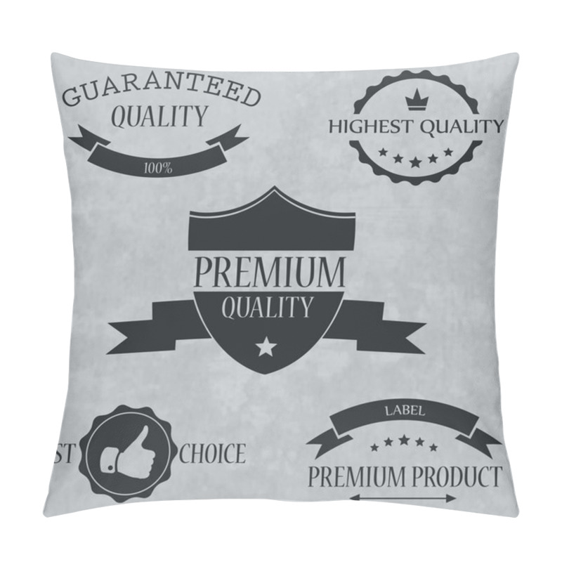 Personality  Quality and guaranteed - vector signs, emblems and labels pillow covers