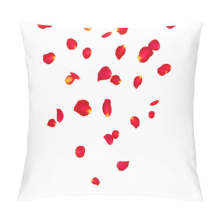 Personality  Abstract Background With Flying Pink Rose Petals. Vector Illustration Isolated On A Background. Pillow Covers