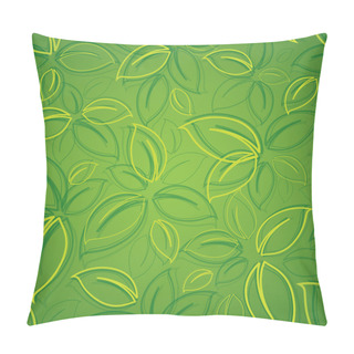 Personality  Seamless Background With Green Leaves Pillow Covers