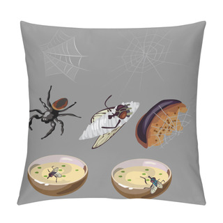 Personality  Flies, Spiders, Rotten Food And Insects Pillow Covers