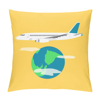 Personality  Airplane Around The World. Vector Illustration Pillow Covers