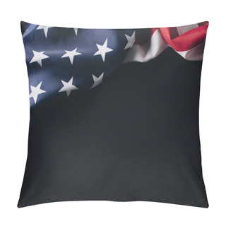 Personality  Folded American National Flag Isolated On Black, Memorial Day Concept Pillow Covers