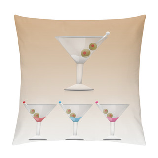 Personality  Martini Drink In Glass Pillow Covers