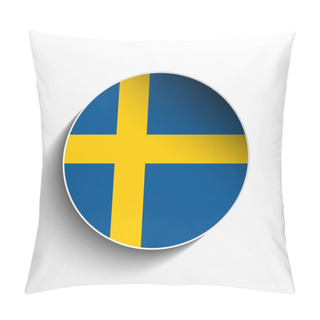 Personality  Sweden Flag Paper Circle Shadow Button Pillow Covers