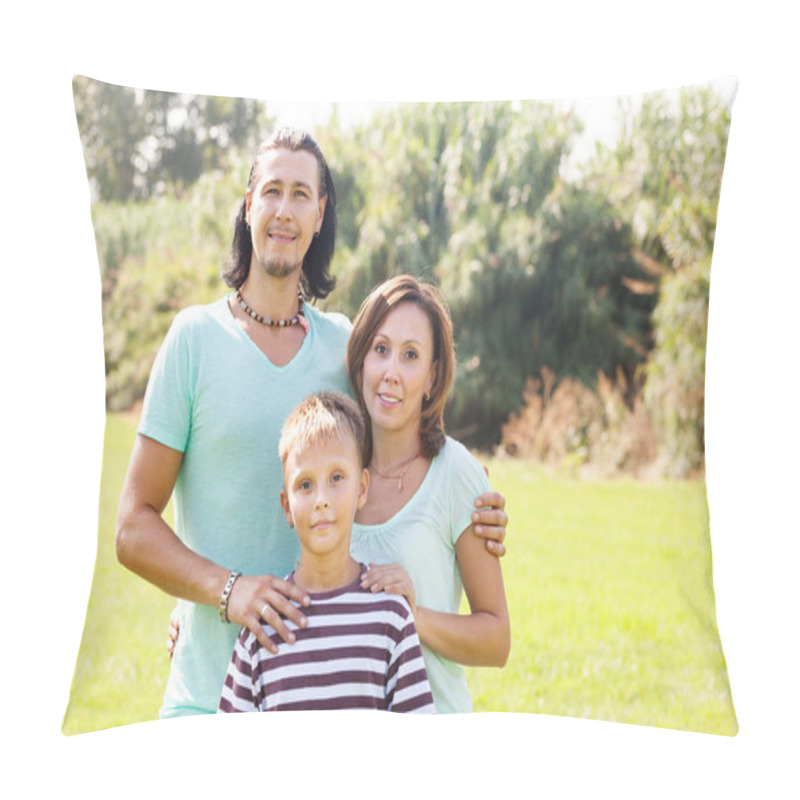 Personality  Couple With Teenage Son Pillow Covers