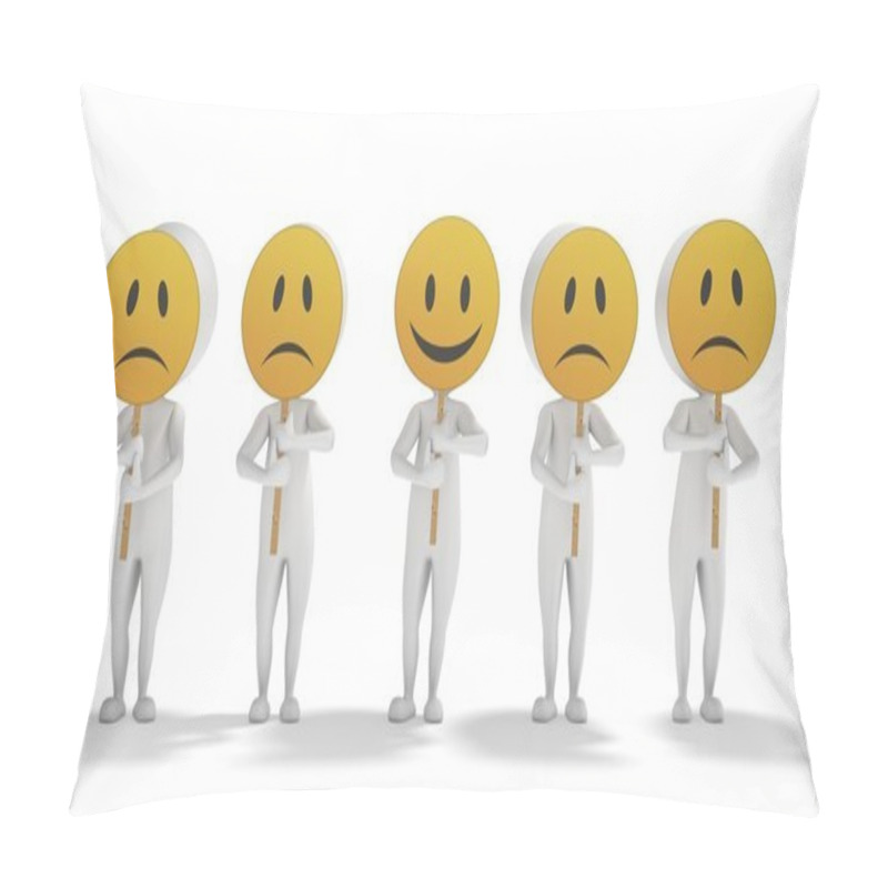 Personality  3d White Cartoon Men With Emoticon Symbols Pillow Covers