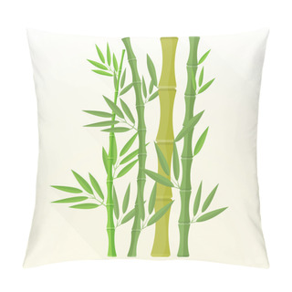 Personality  Vector Flat Bamboo Plants Illustration Ico Pillow Covers