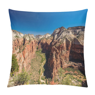 Personality  Landscape With Rock Formations In Zion National Park, Utah, USA Pillow Covers