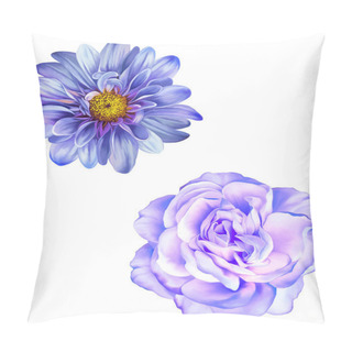 Personality  Mona Lisa And   Purple Rose Flower Pillow Covers