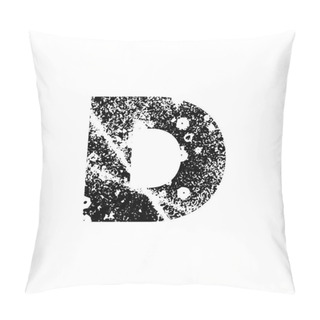 Personality  Painted Letter D. Abstract Handmade Sans Serif Typeface. Distress Textured Abc. Ink Splatter Surface Trace. EPS 10 Pillow Covers