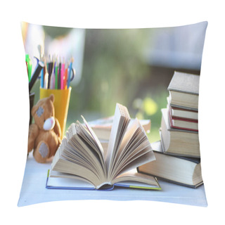 Personality  Educaion Book Stack Page Outdoor Pillow Covers