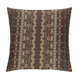 Personality  Background With Traditional African Design In Brown Tones Pillow Covers