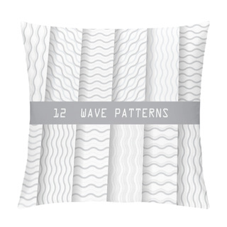 Personality  12 Soft Gray Wave Seamless Patterns Pillow Covers