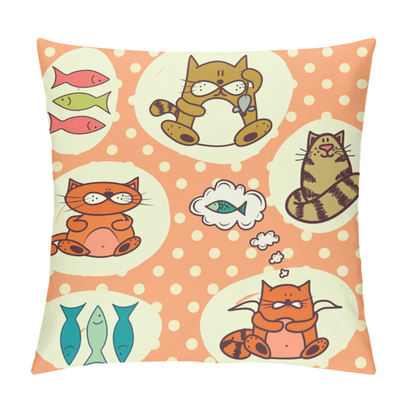 Personality  Set of cute cat doodles pillow covers
