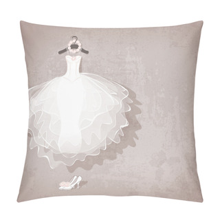 Personality  Wedding Dress On Grungy Background Pillow Covers