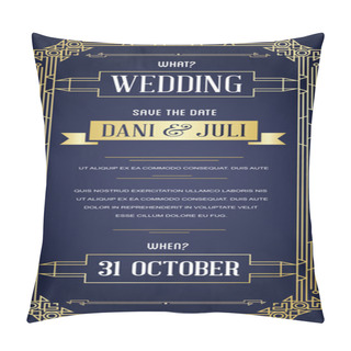 Personality  Great Style Invitation In Art Deco Pillow Covers