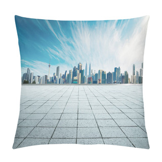 Personality  Cityscape With Empty Floor Pillow Covers