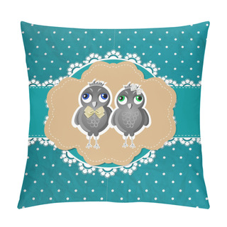 Personality  Vector Floral Frame With Birds Pillow Covers
