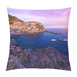 Personality  Manarola - Village Of Cinque Terre National Park At Coast Of Italy. Beautiful Colors At Sunset. Province Of La Spezia, Liguria, In The North Of Italy - Travel Destination And Attractions In Europe. Pillow Covers
