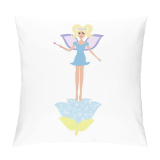 Personality  Cartoon Fairy With A Magic Wand On A Flower Pillow Covers