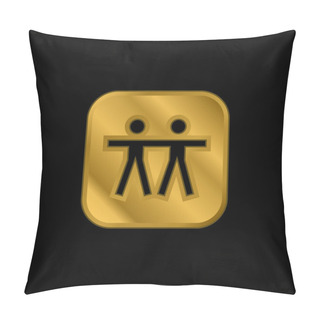 Personality  Apple Gold Plated Metalic Icon Or Logo Vector Pillow Covers