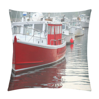 Personality  Fishing Boats In Harbor Pillow Covers