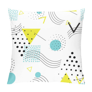 Personality  Seamless Geometric Pattern In Retro, Memphis 80s Style  Pillow Covers