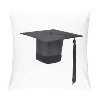 Personality  Black Hats And Black Tassels Of University Graduates On Isolated White Background And Clipping Path,Educational Concept. Pillow Covers