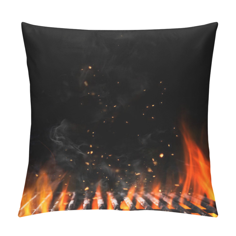 Personality  Empty Flaming Charcoal Grill With Open Fire Pillow Covers
