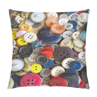 Personality  Backroud Of Colorful Sewing Buttons Pillow Covers
