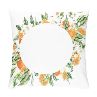 Personality  Watercolor Citrus Frames For Summer Wedding Invitations. Citrus Oranges Clipart Arrangements. Wedding Summer Invites. Pillow Covers