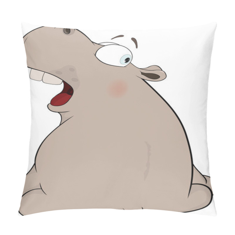 Personality  Little hippopotamus. Cartoon pillow covers