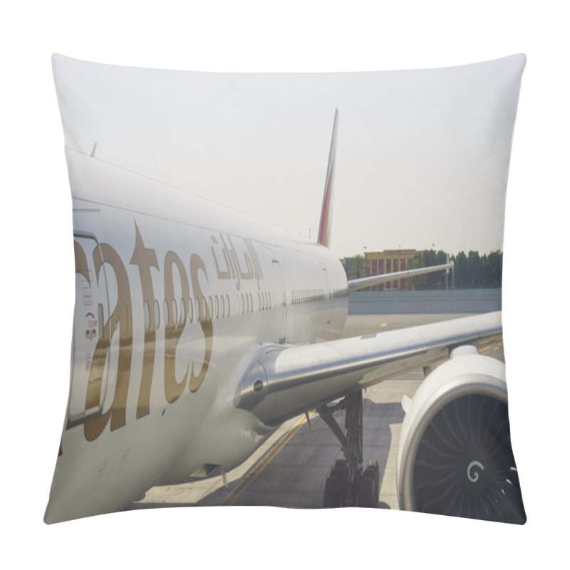 Personality  Emirates Boeing 777 At Dubai Airport Pillow Covers