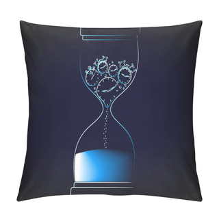 Personality  Vector Hourglass Melting Clock, The Time Is Now Concept Pillow Covers