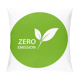 Personality  Zero Emission Icon Vector CO2 Neutral Green Sign For Your Web Site Design, Logo, App, UI.illustration Pillow Covers