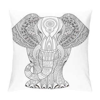 Personality  Elephant Vector Illustration In Zentangle Style. Hand Drawn Design Elements. Pillow Covers