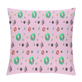 Personality  Colored Background With Different Accessories Pillow Covers