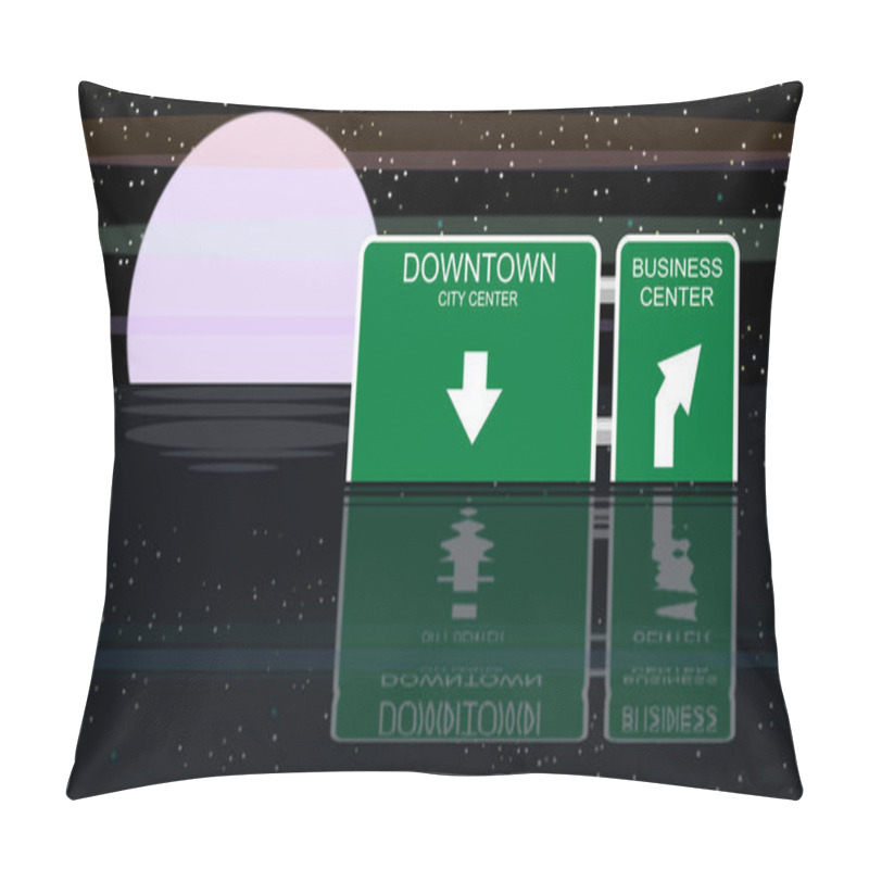 Personality  City graphic submerged underwater. Concept of possible climate change and GLOBAL WARMING. Traffic signal graph. Banner with reference to the downtown and business center. pillow covers