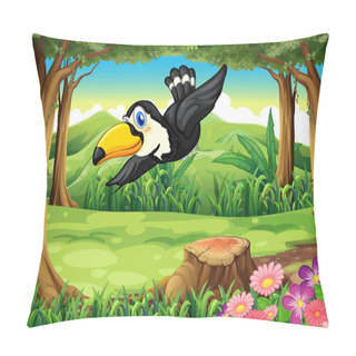 Personality  A Black Bird At The Jungle Pillow Covers