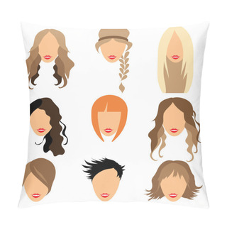 Personality  Hair Style Set Pillow Covers