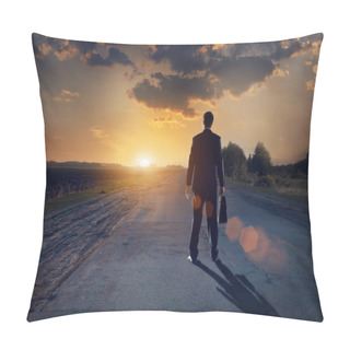 Personality  Businessman On Road To Success Pillow Covers
